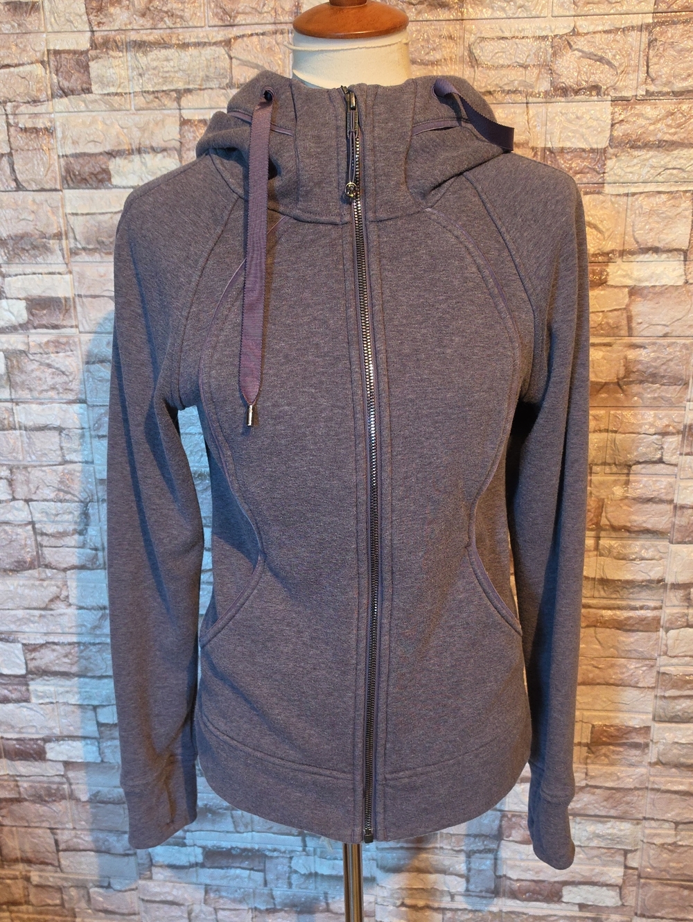Lululemon Women's Zip-Front Hooded Sweatshirt Jacket - Dark Gray